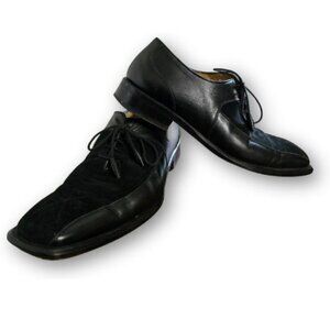 Mezlan Men's Redford Size 9M Black Leather and Suede Dress Shoes w/Decor laces